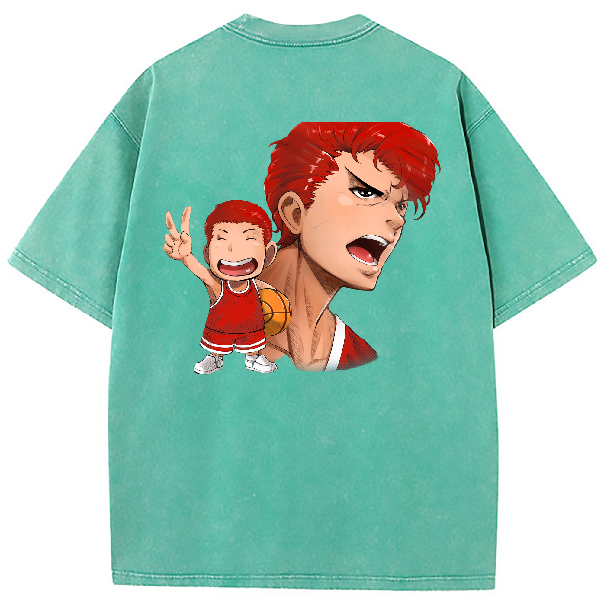 （画像用） SLAM DUNK／スラムダンク 綿100% ヴィンテージ風 半袖Tシャツ（背面プリント）